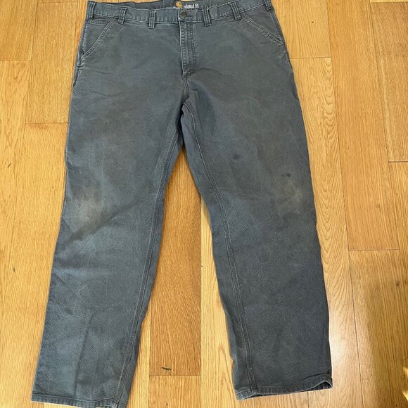 Vintage  Men's Grey Carhartt Relaxed Carpenter Jeans Size 44 x 34 - Picture 12 of 13